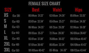 Women's Size Chart Shitsville