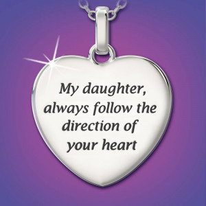 Always Follow Your Heart Compass Pendant - Daughter