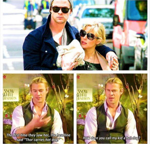 thor carries a hot dog, funny thor quotes
