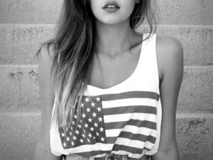 Hot swag Fashion Girl with USA Flag [Swag Fashion Girl USA]