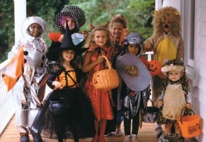 Children trick or treating)