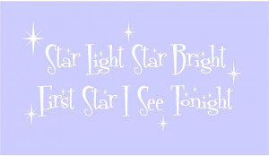 Star Light Star Bright First Star I See Tonight 36x18 Vinyl Wall Decal ...