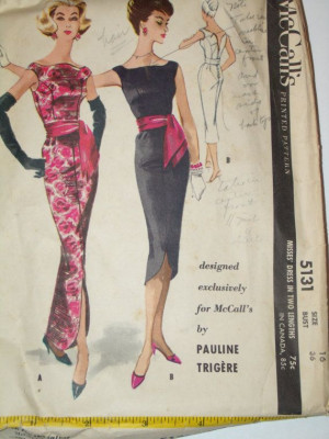 Pauline Trigere design 1 -piece 1959 Sleeveless Full Length Sheath ...