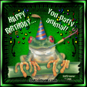 Happy Birthday Frog Party Tag Code:
