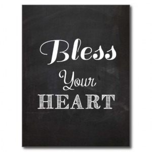 Bless your heart southern saying quote postcard