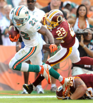 Reggie Bush now leads the Dolphins in touchdowns scored.