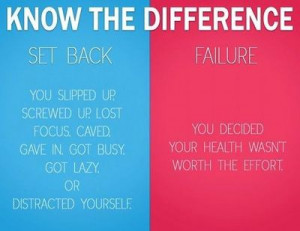 Don't beat yourself up over the 'set back'.