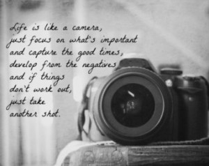 Life is Like a Camera Quote Print P hotography Black White Home Decor ...