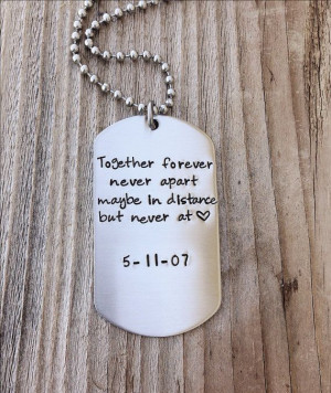 Custom dog tag hand stamped love quite gift for him military couple ...