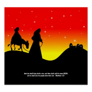 Mary & Joseph, Bible Scripture Verse Poster