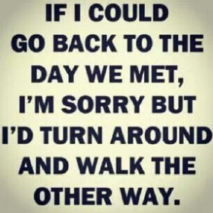If I could go back to the day we met. ..