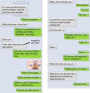My friend gets random text, he trolls away