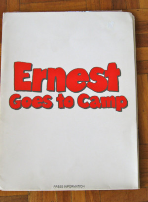 80s movies - Ernest goes to camp - Jim Varney - press packet