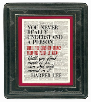 Harper Lee To Kill a Mockingbird Quote Print on Antique Unframed ...