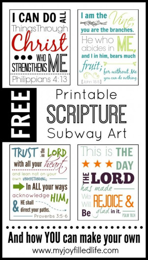 FREE Printable Scripture Subway Art - 4 FREE 8x10s