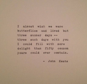 Lovely John Keats quote