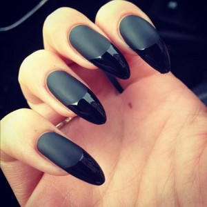 Matte black manicure