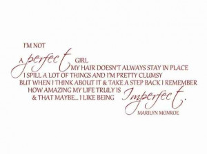Not a Perfect Girl Wall Quote