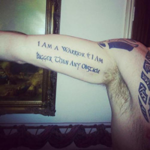 WiseMan My Tattoo Life Quote On Bicep quotes
