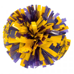 blue and gold cheer pom poms