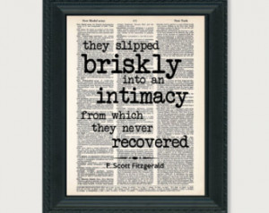 Scott Fitzgerald Quote Typography Dictionary Art Print This Side of ...