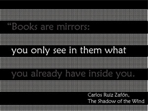 Books are mirrors you only see in them what you already have inside