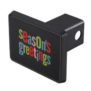 Seasons Greetings Colorful Chalkboard Hitch Covers