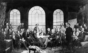 Photograph of the Conference at Québec in 1864, to settle the basics ...