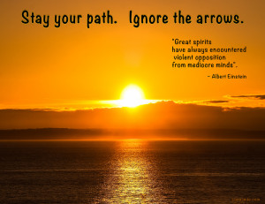 Stay your path, ignore the arrows. [image, thoughts]
