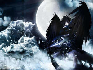 Anjo Negro ilustrado Wallpaper Download