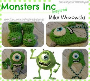 Monsters Inc inspired Mike Wazowski Crochet by craftylovecreations, $ ...