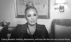 Demi Lovato depression self-harm serious bullying eating disorders ...
