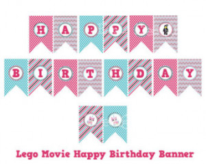 Lego Movie Happy Birthday Banner, G irl Lego Movie Party, Wild Style ...