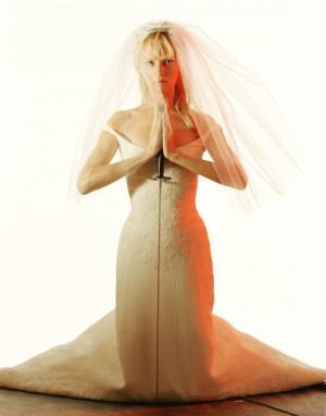 Uma Thurman Wedding Dress With Sword Hand