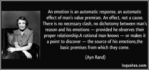 no necessary clash, no dichotomy between man's reason and his emotions ...