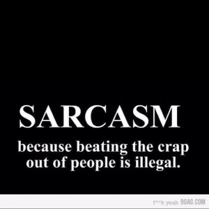 Sarcasm is the only way...