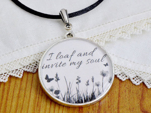 Walt Whitman Leaves of Grass Poetry Quote Necklace