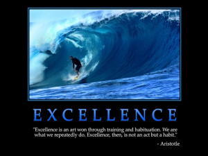 excellence excellence is an art won through training and habituation ...