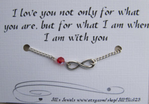 Infinity Love Charm Bracelet with Red Crystal and Love Quote ...