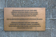 Memorial to the Jehovah's Witnesses of Sachsenhausen concentration ...