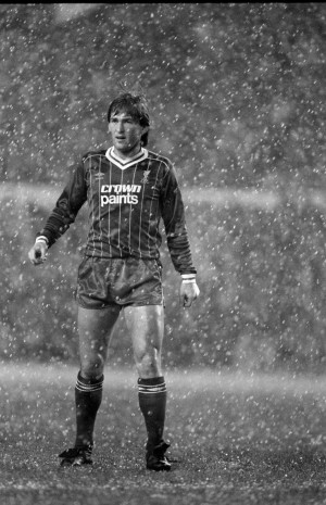 Kenny Dalglish in action in heavy snow during the League Cup 5th Round ...