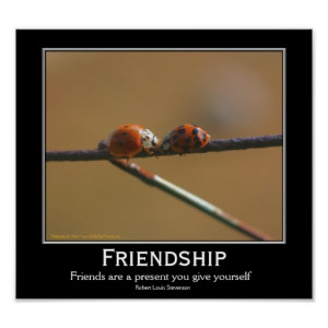 Friendship Ladybugs Motivational Quote Poster