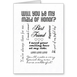 Will You Be My Maid of Honor, Best Friend? Cards