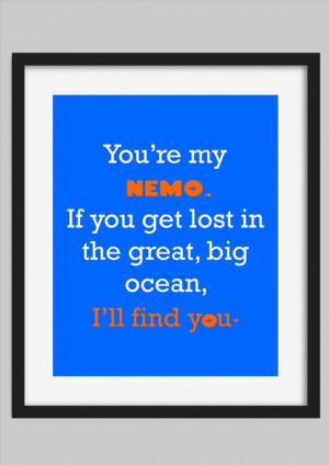 Finding Nemo Disney Quote Kids Decor Print by WalkerPhotoInvites, $5 ...
