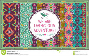 ... seamless aztec pattern with geometric elements and quotes typographic