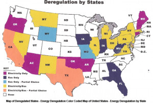 Energy Deregulation by States Map & Chart