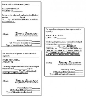 Florida Notary Public Statement Sample