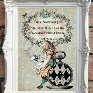 ALICE in Wonderland Quote Art Print Alice in Wonderland Decoration ...