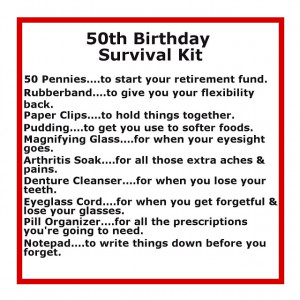50th Birthday Survival Kit