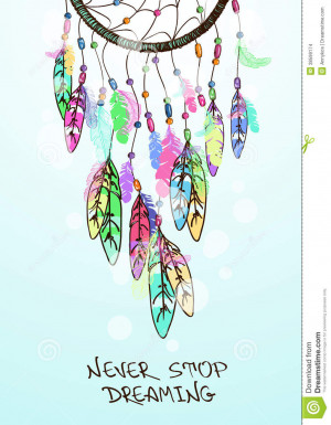 Colorful ethnic illustration with American Indians dreamcatcher.